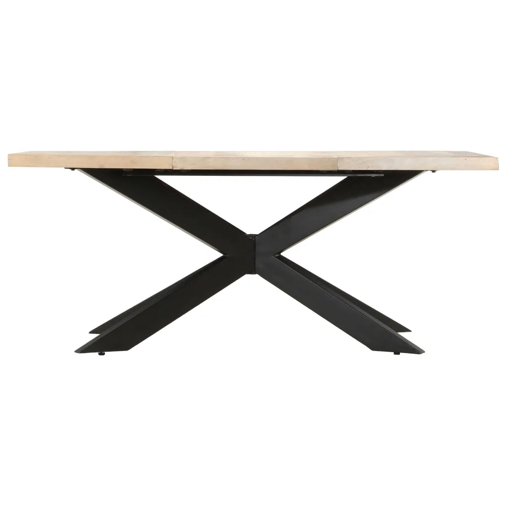 Tavolo da Pranzo 180x90x76 cm in Massello di Mango Sbiancato 285964