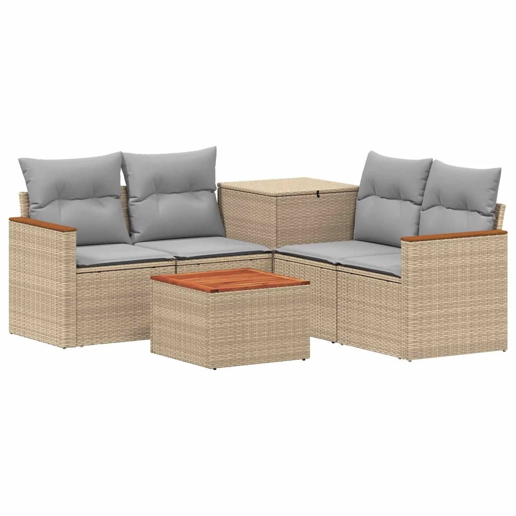 Set di divani 6 pz Beige e Grigio Chiaro 3447631