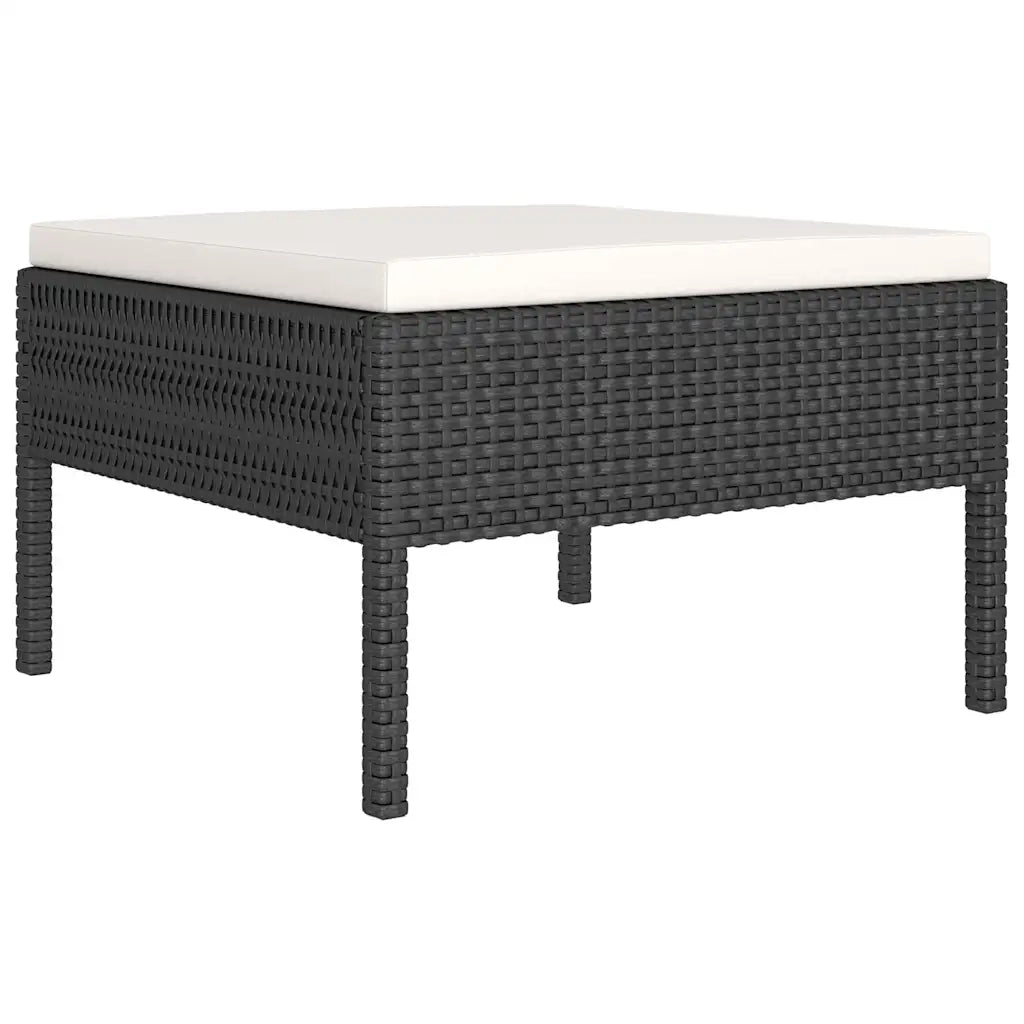 Set Divani da Giardino 5 pz con Cuscini in Polyrattan Nero 3094364
