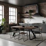 Tavolo da pranzo allungabile in legno impiallacciato rovere termocotto Timber 160-240x90 cm fino a 10 posti Made in Italy | Duzzle