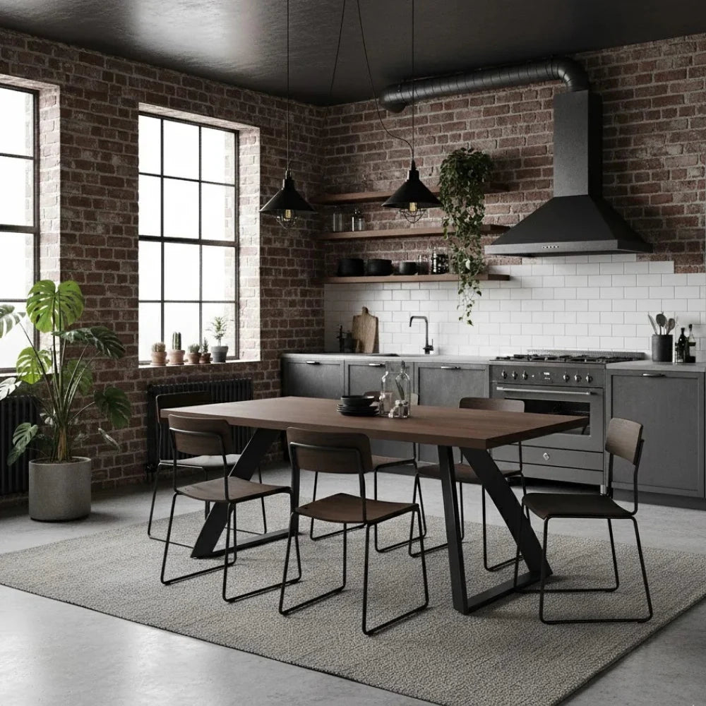 Tavolo da pranzo allungabile in legno impiallacciato rovere termocotto Timber 160-240x90 cm fino a 10 posti Made in Italy | Duzzle
