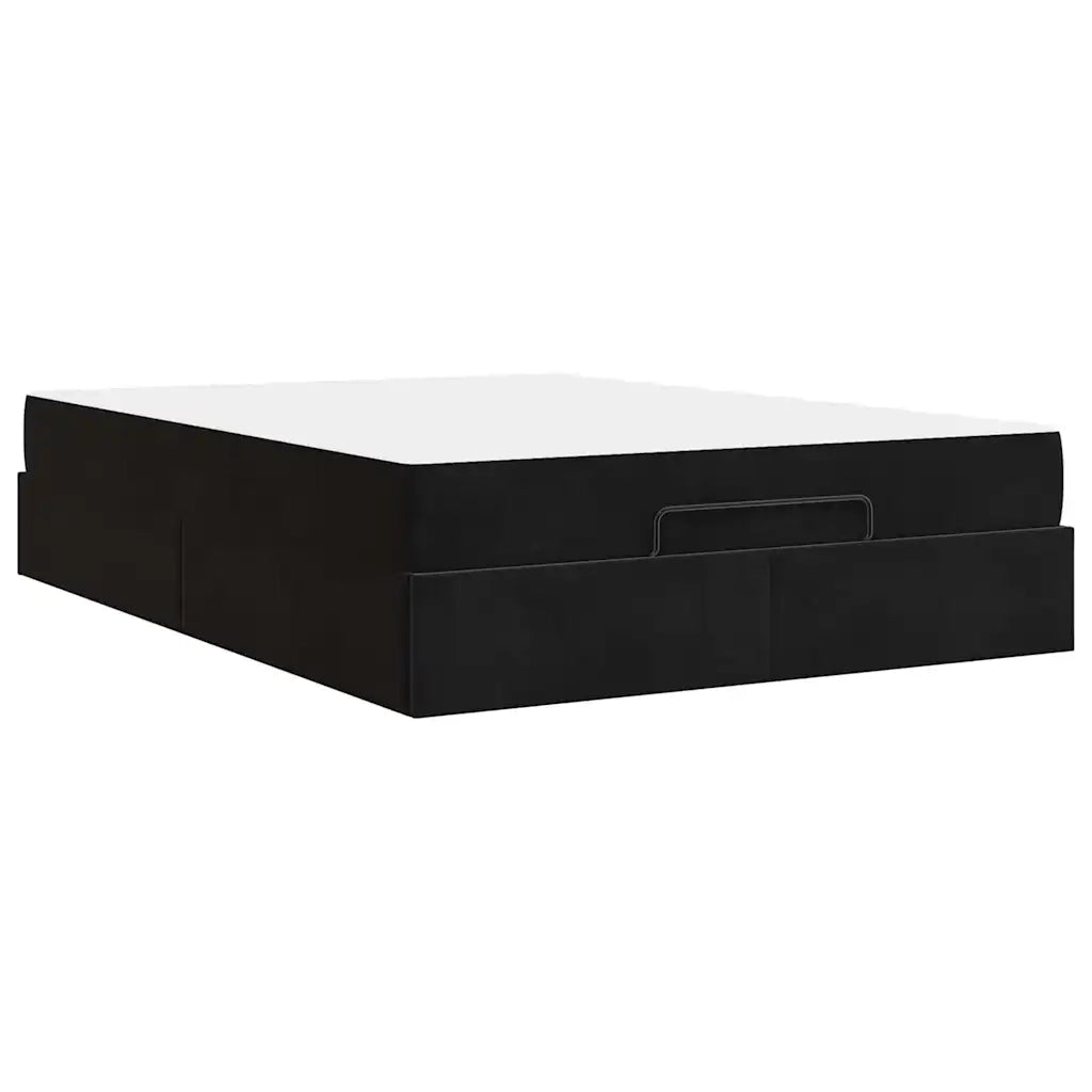 vidaXL Struttura del letto con materasso Nero 140 x 200 cm Velluto