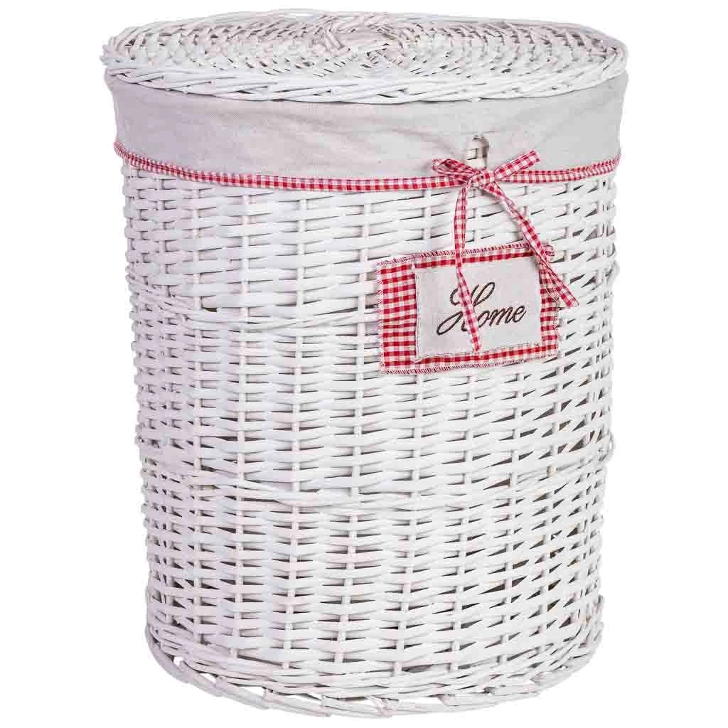 Cesto portabiancheria in vimini grigio 43x43x52h cm
