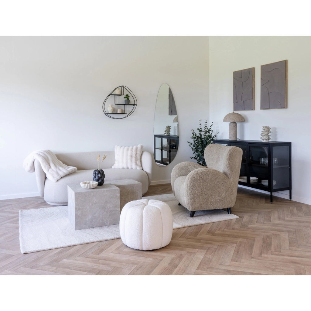 Tappeto Rettangolare Surat, Beige, Lana, 160x230x1 cm