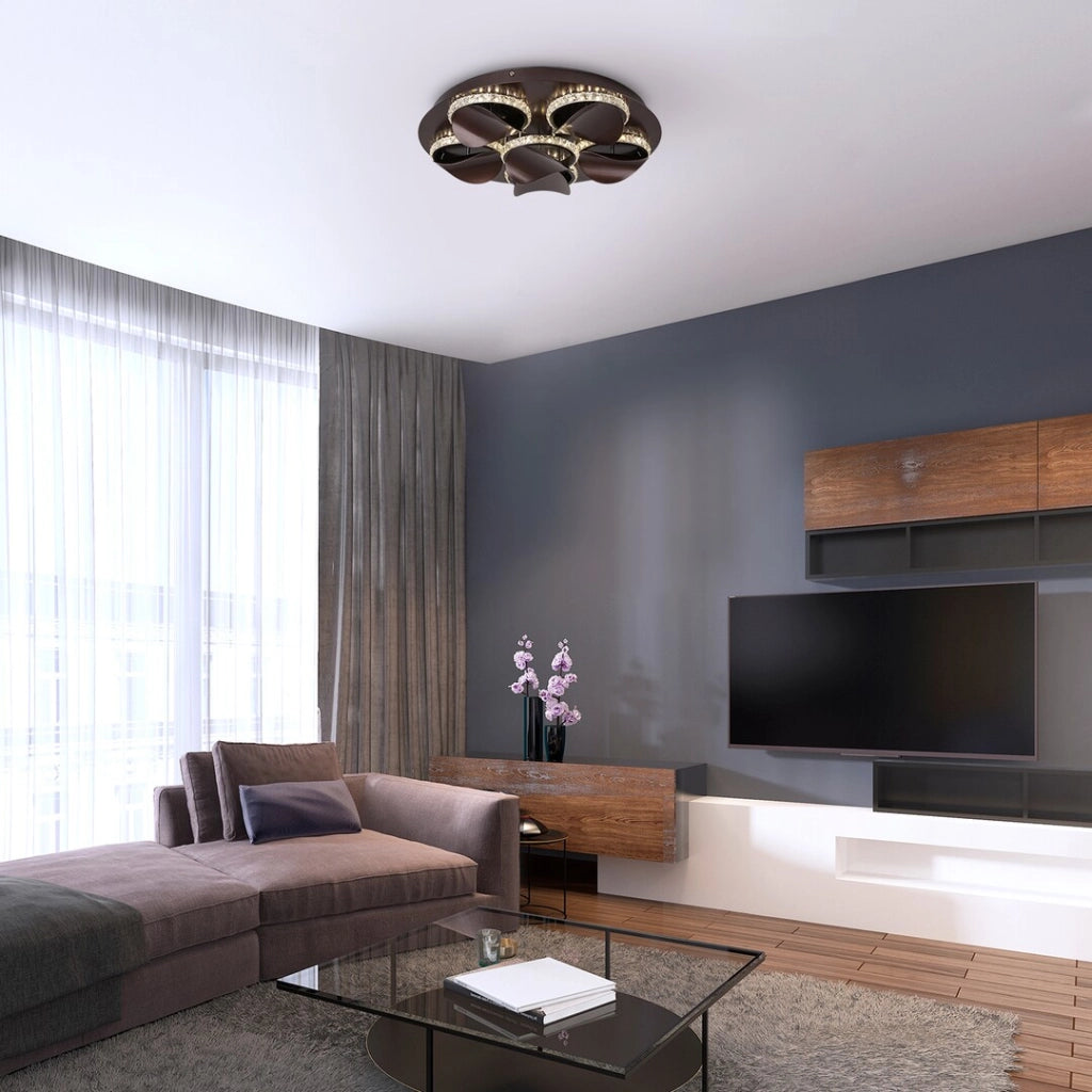 Plafoniera LED 36W bronzo cristallo Capriana Rabalux