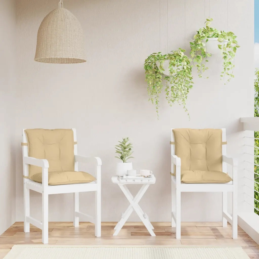 Cuscini Sedia Schiena Bassa 2 pz Beige MÃ©lange 100x50x7 Tessuto