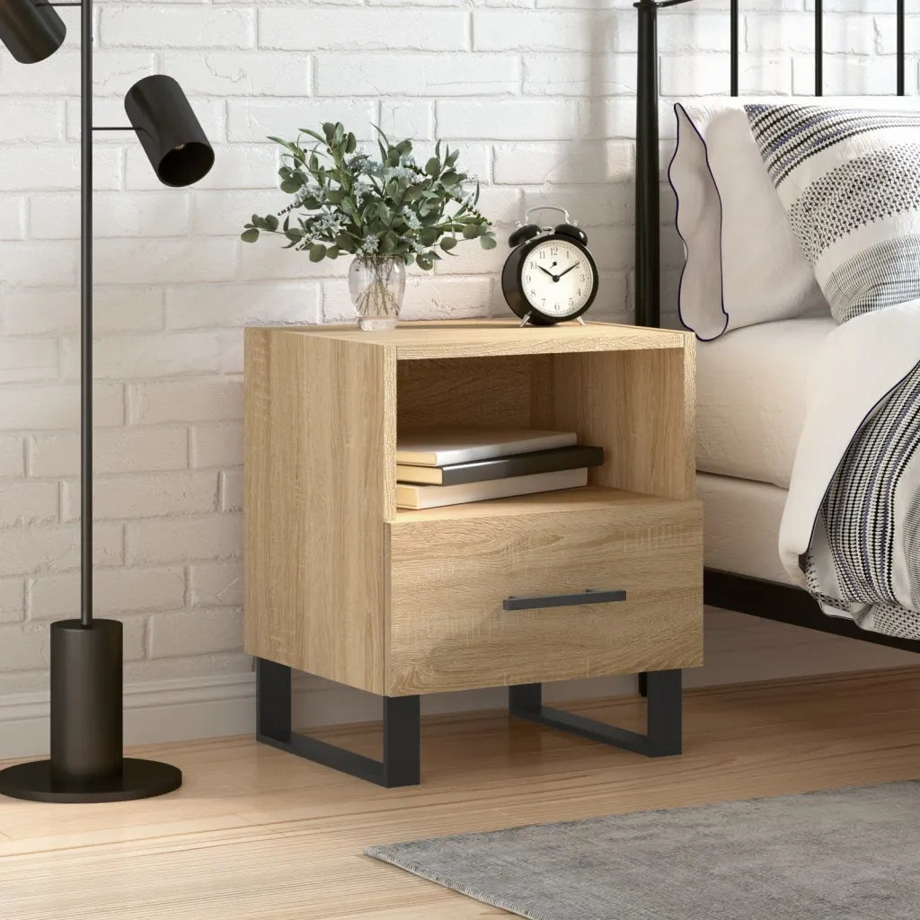 Comodino | Armadio da Notte | Mobiletto da notte Rovere Sonoma 40x35x47,5 cm in Legno Multistrato