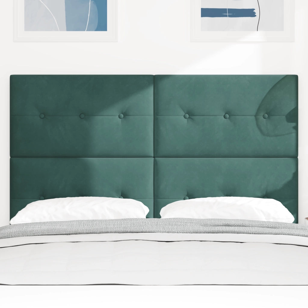 Testiera  Button Tufted Verde Scuro 160 cm Velluto