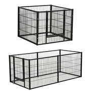Recinto per Cani di piccola taglia con 6 pannelli per esterni e Interni, 82.5-150x79x61cm Metallo