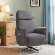 POLTRONA Relax Elettrica Girevole 360° con Doppio Motore, Tessuto Grigio Scuro