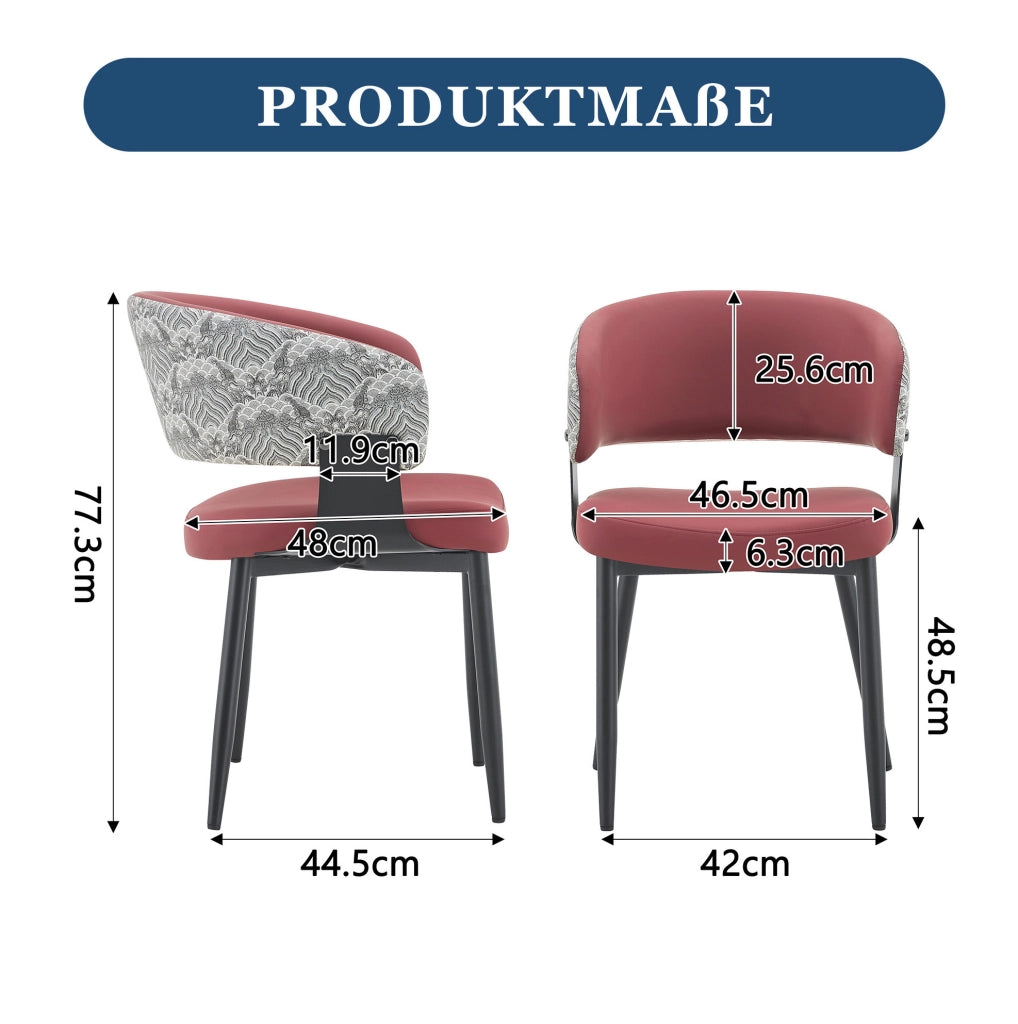Sedia 96x59.5x40 cm con braccioli; schienale ergonomico in PU rosso