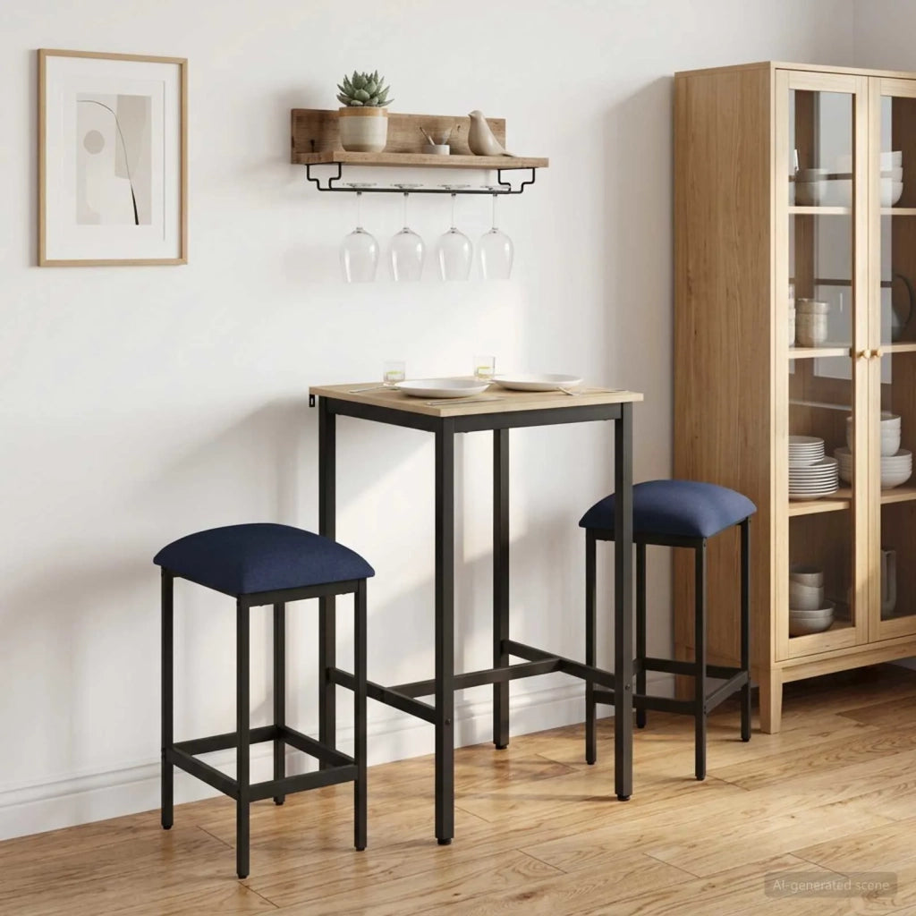 Sgabello da bar 2 pcs Blu 40 x 32 x 64 cm Legno ingegnerizzato 8006168