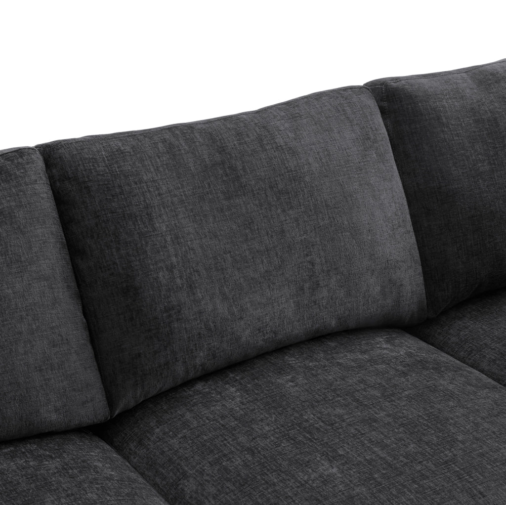 Divano modulare 278x161x81 cm trasformabile in U e L in ciniglia grigio