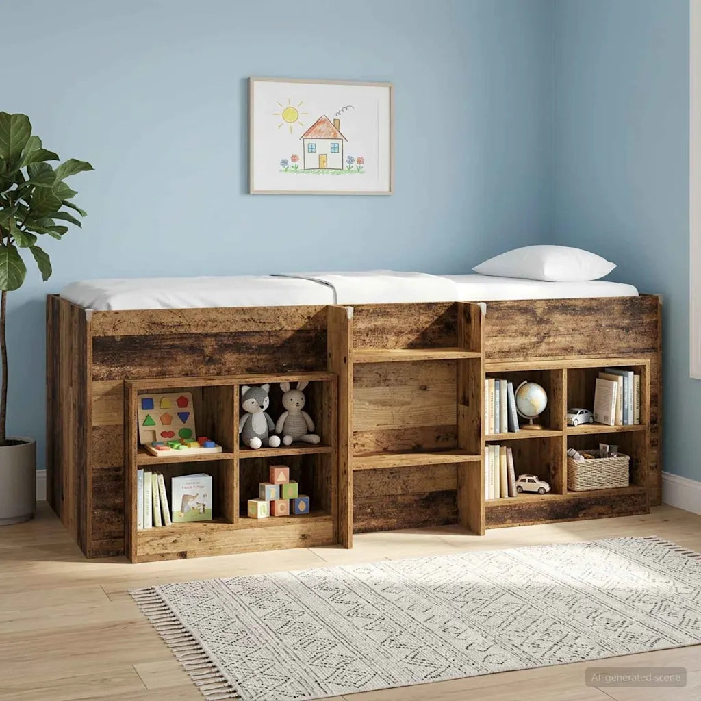 Letto Alto per Bambini 2 pcs Legno antico 90 x 190 cm 3422585