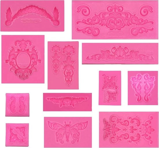 12 pezzi di silicone per modelli di fiori barocchi e clematide, ideali per la decorazione con fondant e progetti creativi