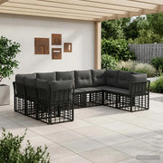 Set di divani da esterno Nero e Grigio scuro Poliestere 3437549