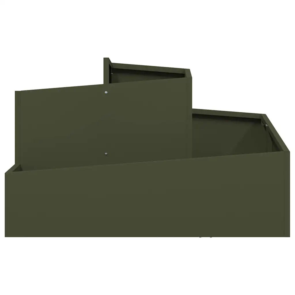 Vaso da giardino-Fioriera Esterno-Contenitore per Piante Verde oliva 80 x 80 x 50 cm