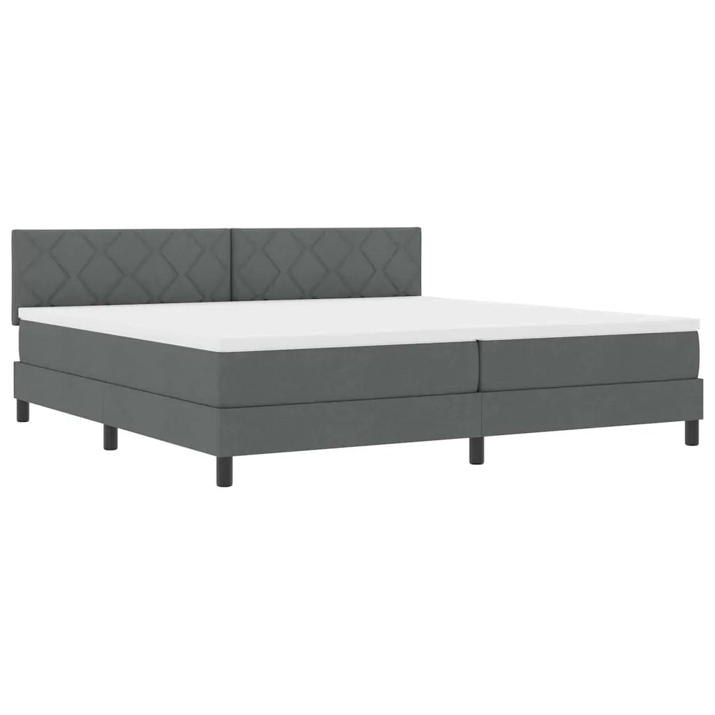 Letto a molle con materasso Grigio scuro 200 x 200 cm Tessuto 3338791