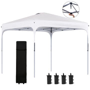 Gazebo da giardino pieghevole ¨C zephmum ¨C bianco 2.5x2.5m tessuto Oxford anti-UV