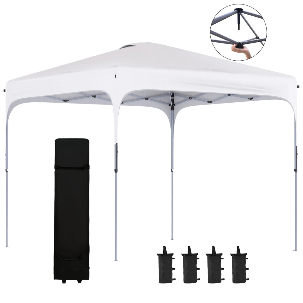 Gazebo da giardino pieghevole ¨C zephmum ¨C bianco 2.5x2.5m tessuto Oxford anti-UV
