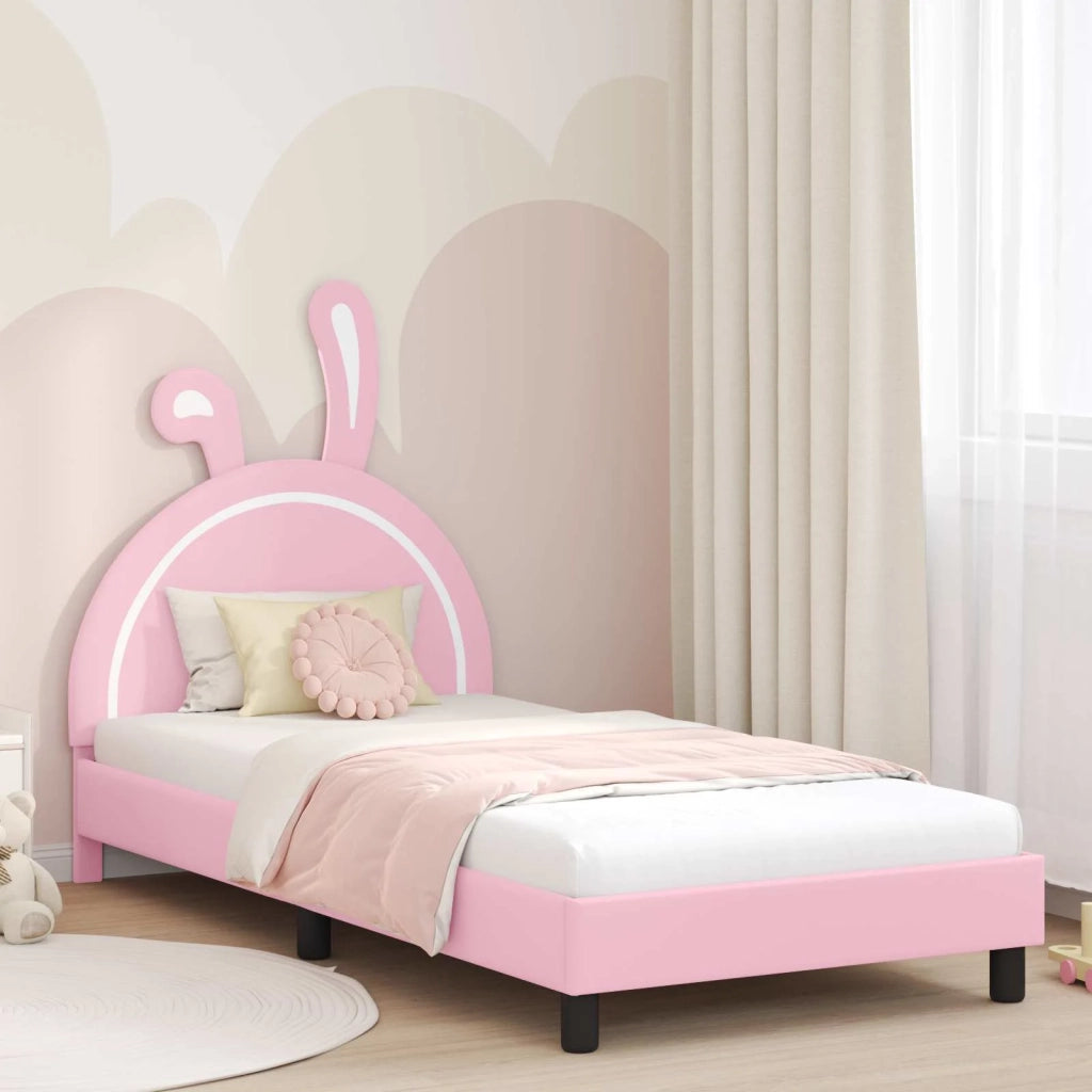 Struttura letto bambini con testata-Giroletto per bambini Rosa 90 x 190 cm PU 192816