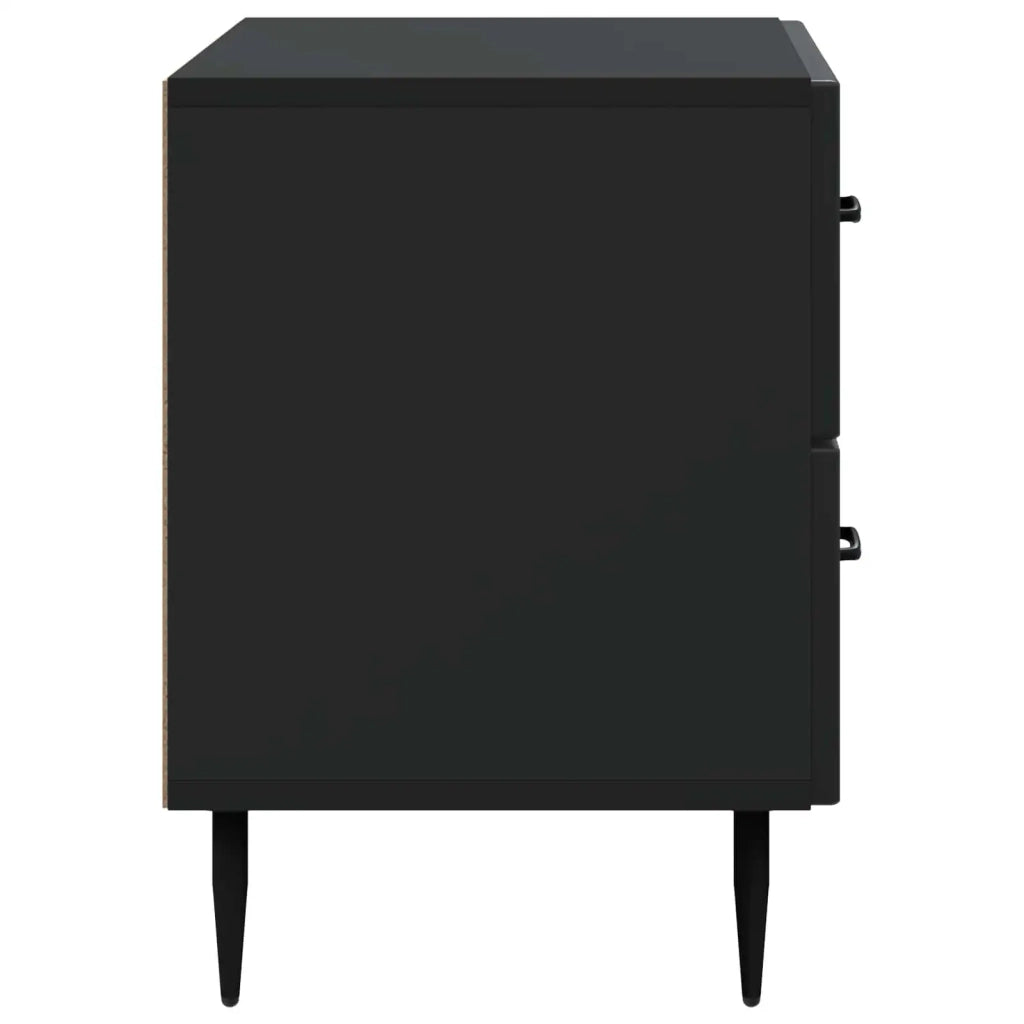 Comodino | Armadio da Notte | Mobiletto da notte Nero 62 x 34,5 x 47,5 cm Legno ingegnerizzato