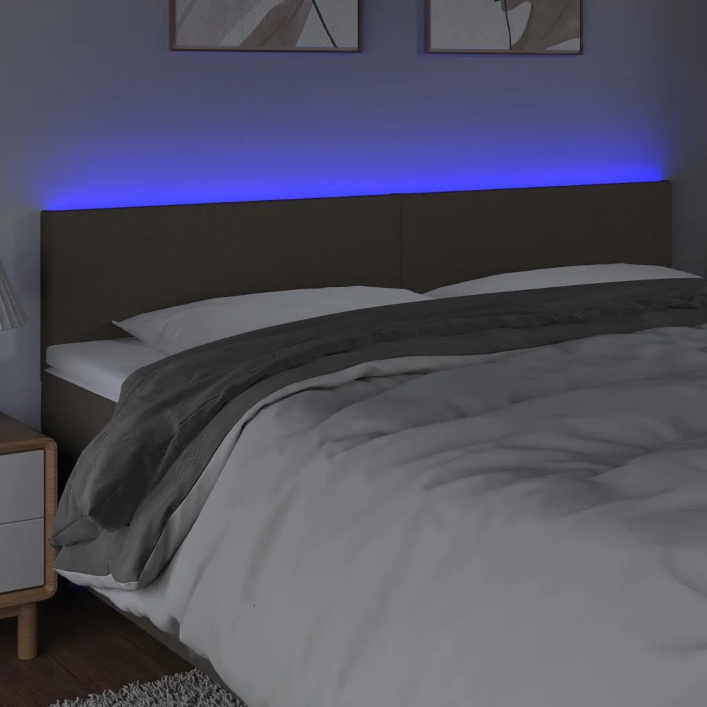 Testiera | Testata a LED Tortora 160x5x78/88 cm in Tessuto