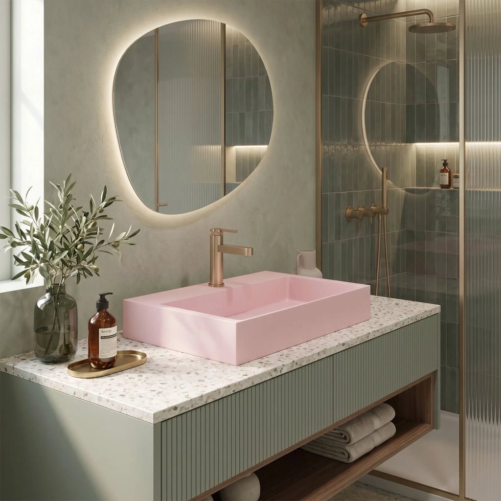 Lavabo In Conglomerato Goya Pink 60cm