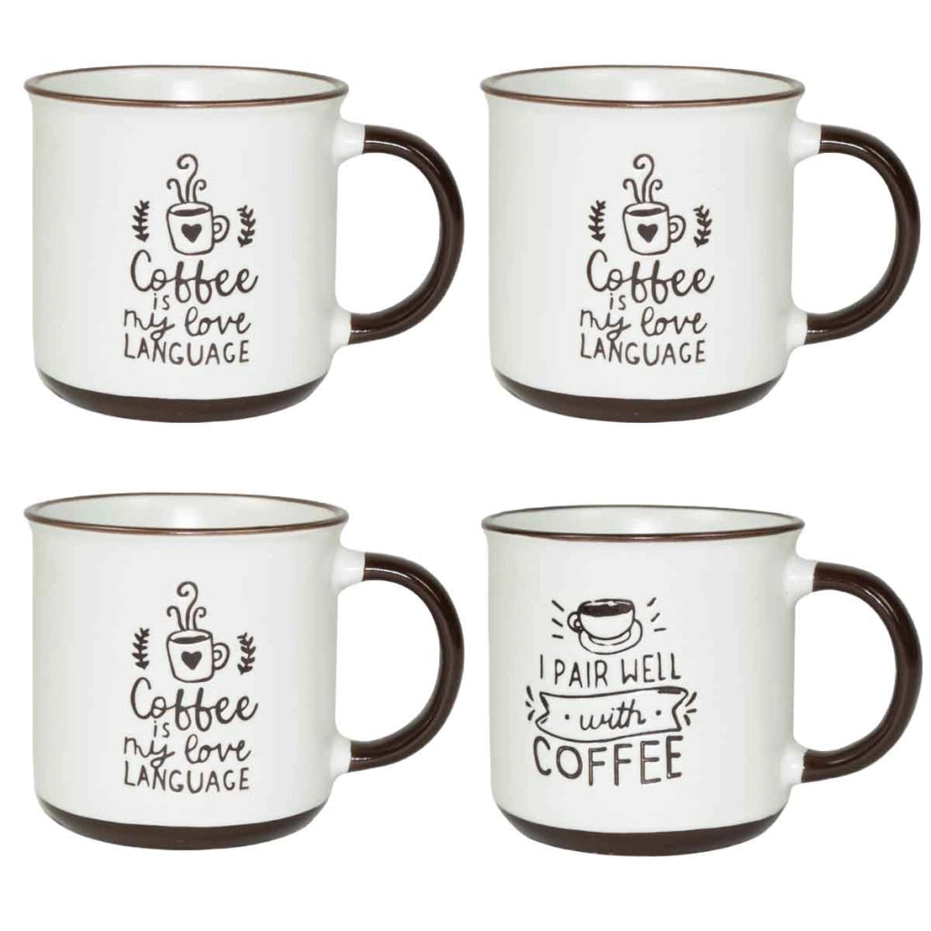 MAURY'S CLASS SET 4 TAZZE DA CAPPUCCINO CAPIENZA 430 CC IN DECORO ASSORTITO