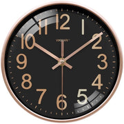 Orologio da Parete Moderno, Piccola 20cm Silenzioso Non Toccativo Orologio da Parete per Salotto Camera da Letto Ufficio Cucina (Nero e Oro)
