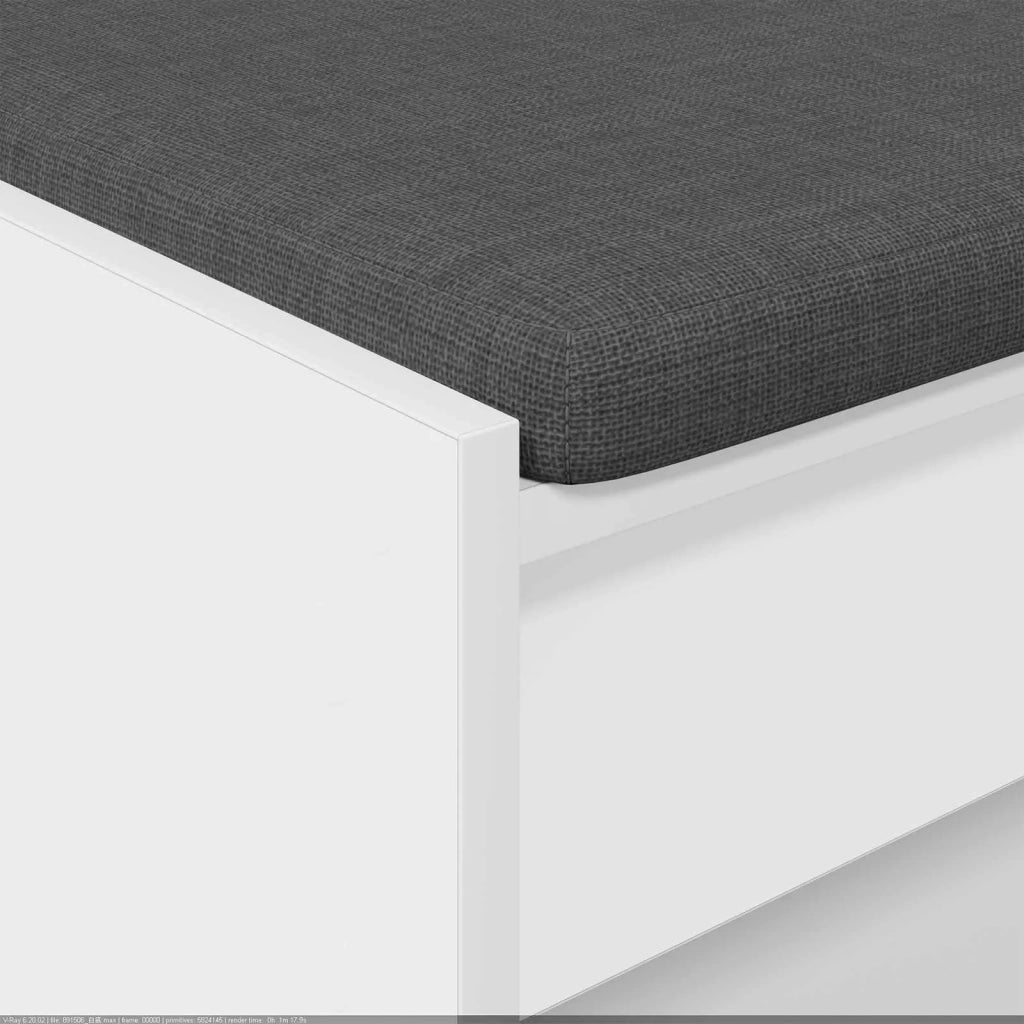 Panca per ingresso con cuscino-Sgabello-Panca da Corridoio Bianco 103 x 38 x 45 cm