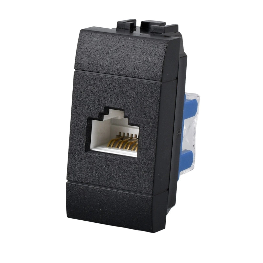 Connettore Rete Presa Dati RJ45 CAT6 MBL Nero 1M Compatibile Bticino Living International BLN2356