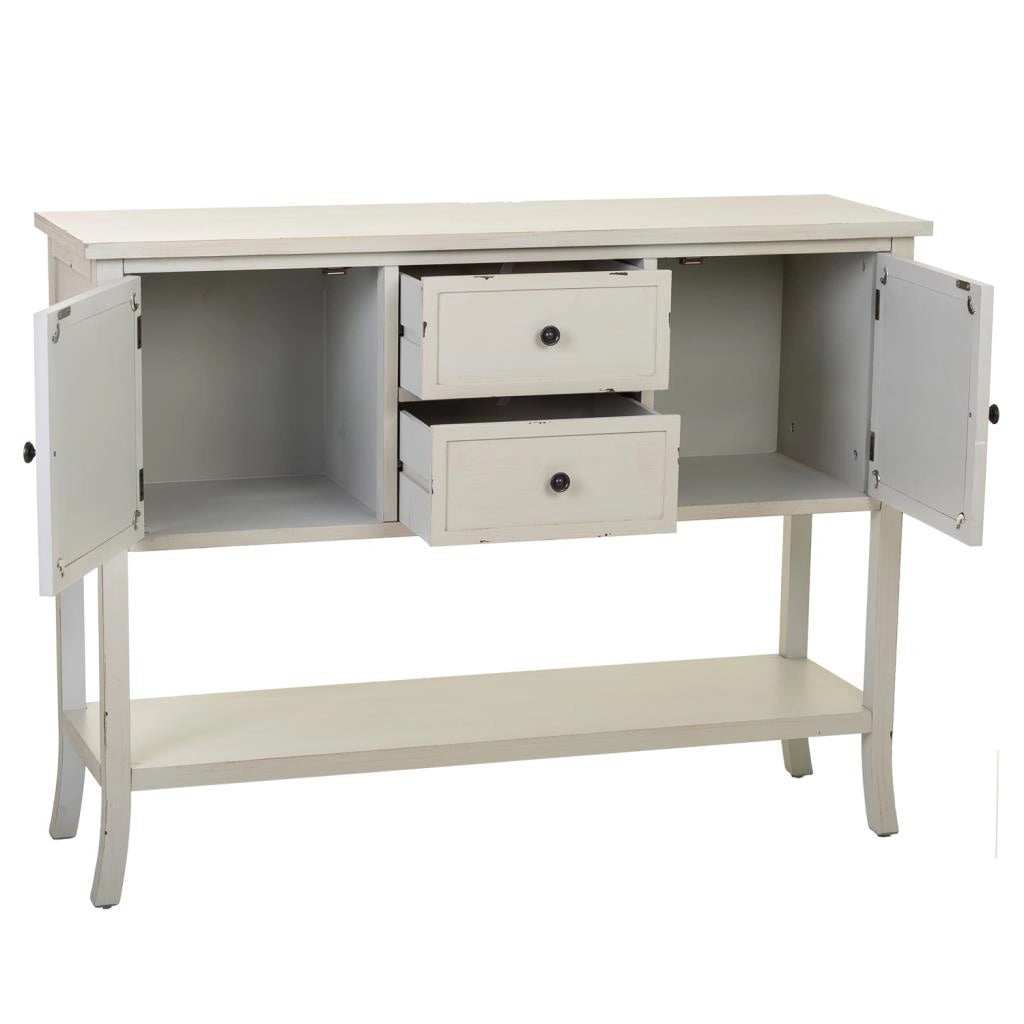 Credenza in legno bianco 121x37x91h