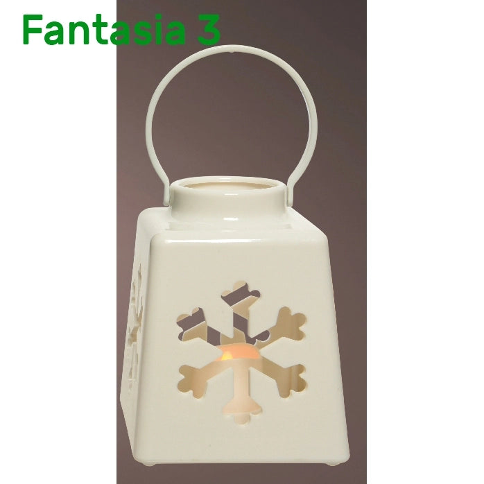 Lanterna LED in plastica con intagli Kaemingk