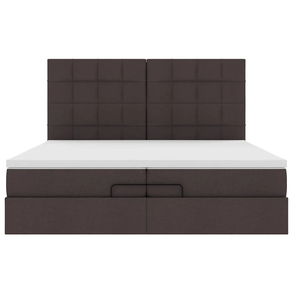 Struttura Letto Pouf con Materassi 200x200 cm in Tessuto 3314034