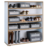 Super Scarpiera Legno H110 L100 P33 cm Armadio Porta Scarpe Salvaspazio con Ripiani Regolabili Colore Bianco
