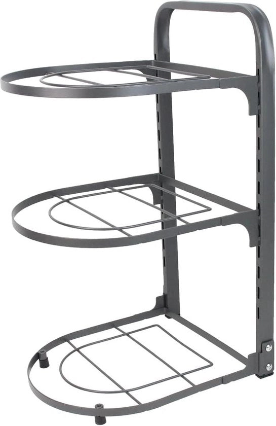 Organizzatore a 3 Livelli con Sosteggi Regolabili per Scatole da Cucina