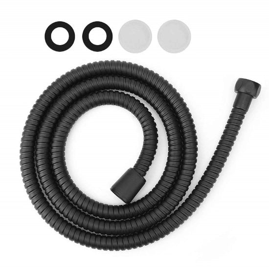 Doucheslang 1,5 m - Acciaio Inossidabile - Flessibile - Manichetta per Doccia - Matzwart - Design Moderno - Bocchetta per Doccia