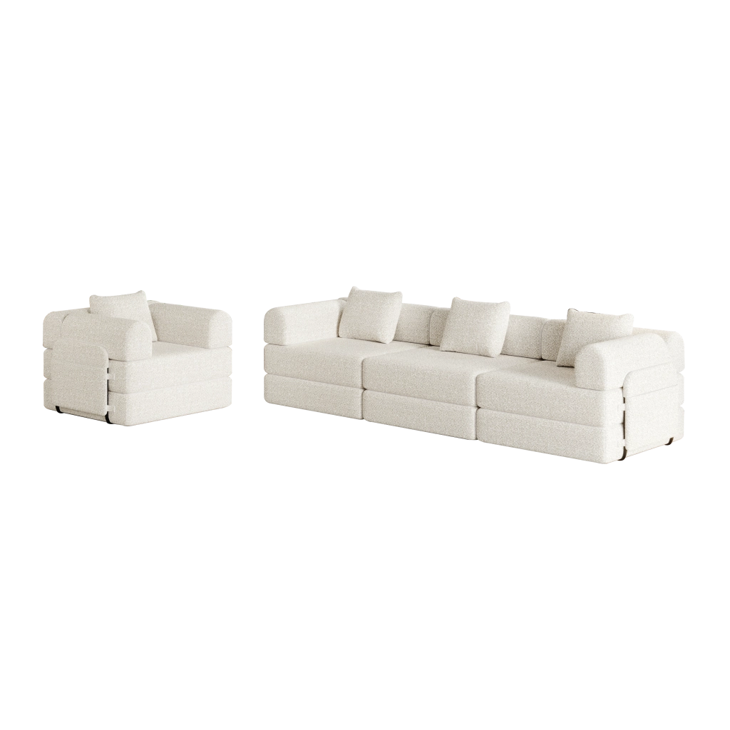 Divano Letto 2 in 1 con Vano Contenitore ¨C MINIMAL ¨C Chenille, Struttura Metallo