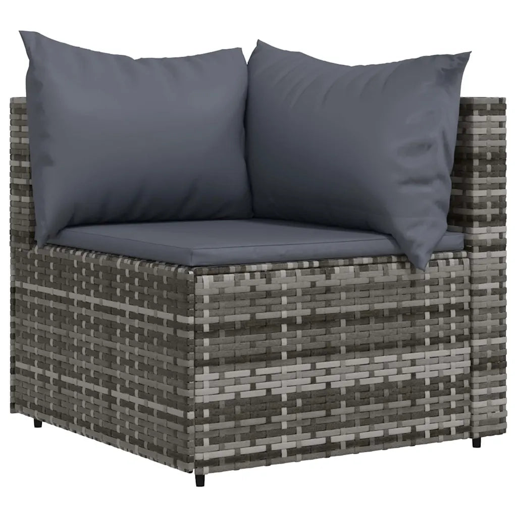 Set Divani da Giardino 4 pz con Cuscini in Polyrattan Grigio 319768