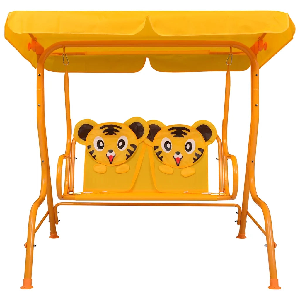 Dondolo a Panchina per Bambini Giallo 115x75x110 cm in Tessuto CFW8584433