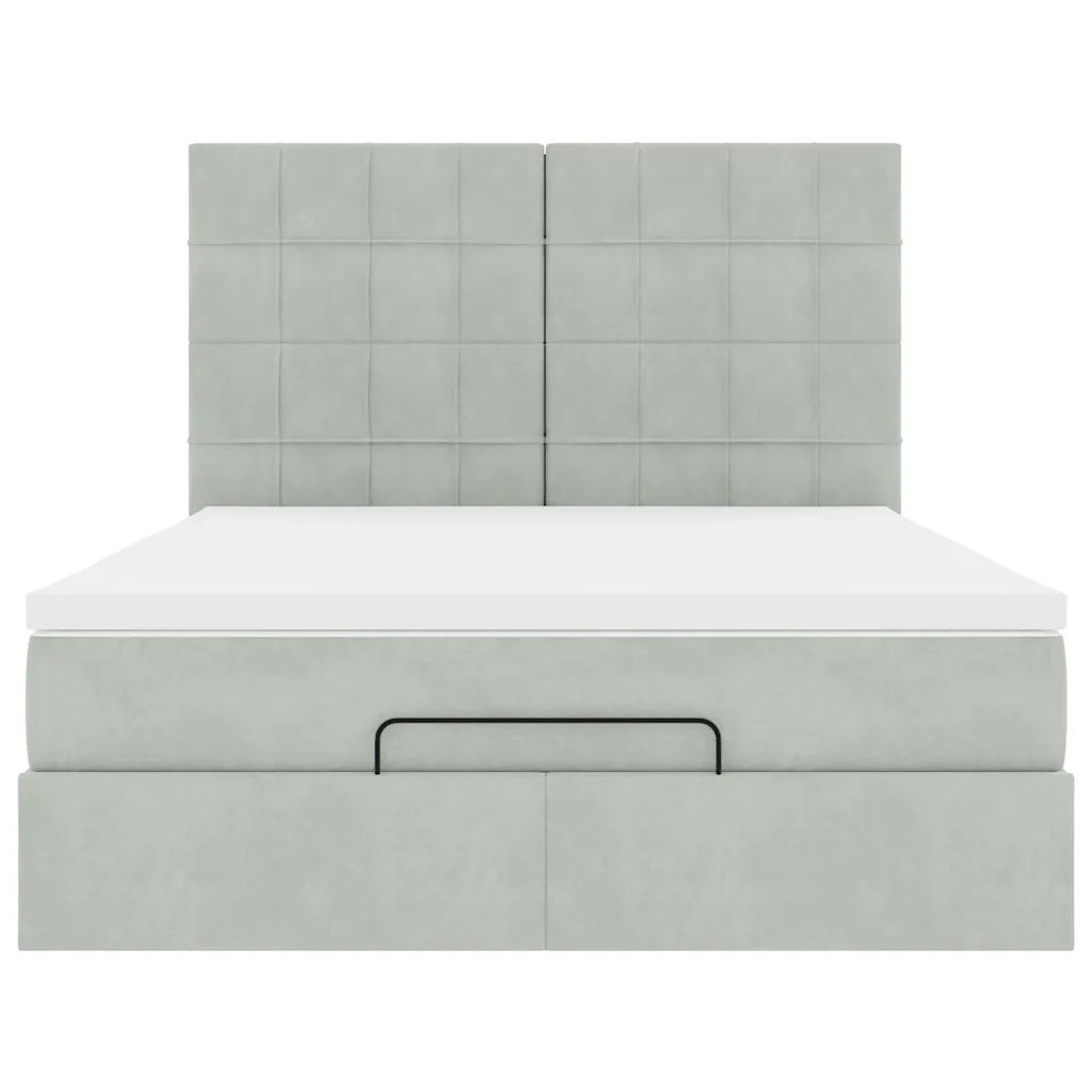 Struttura Letto Pouf con Materassi 140x190 cm Velluto 3314318