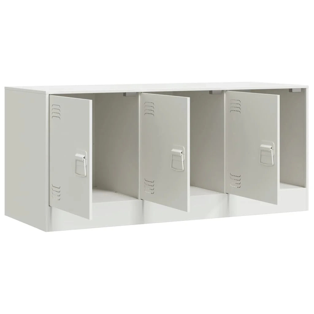 Mobile TV multimediale mensola TV credenza TV sala da pranzo soggiorno camera da letto 99 x 39 x 44 cm acciaio bianco 02_0026368