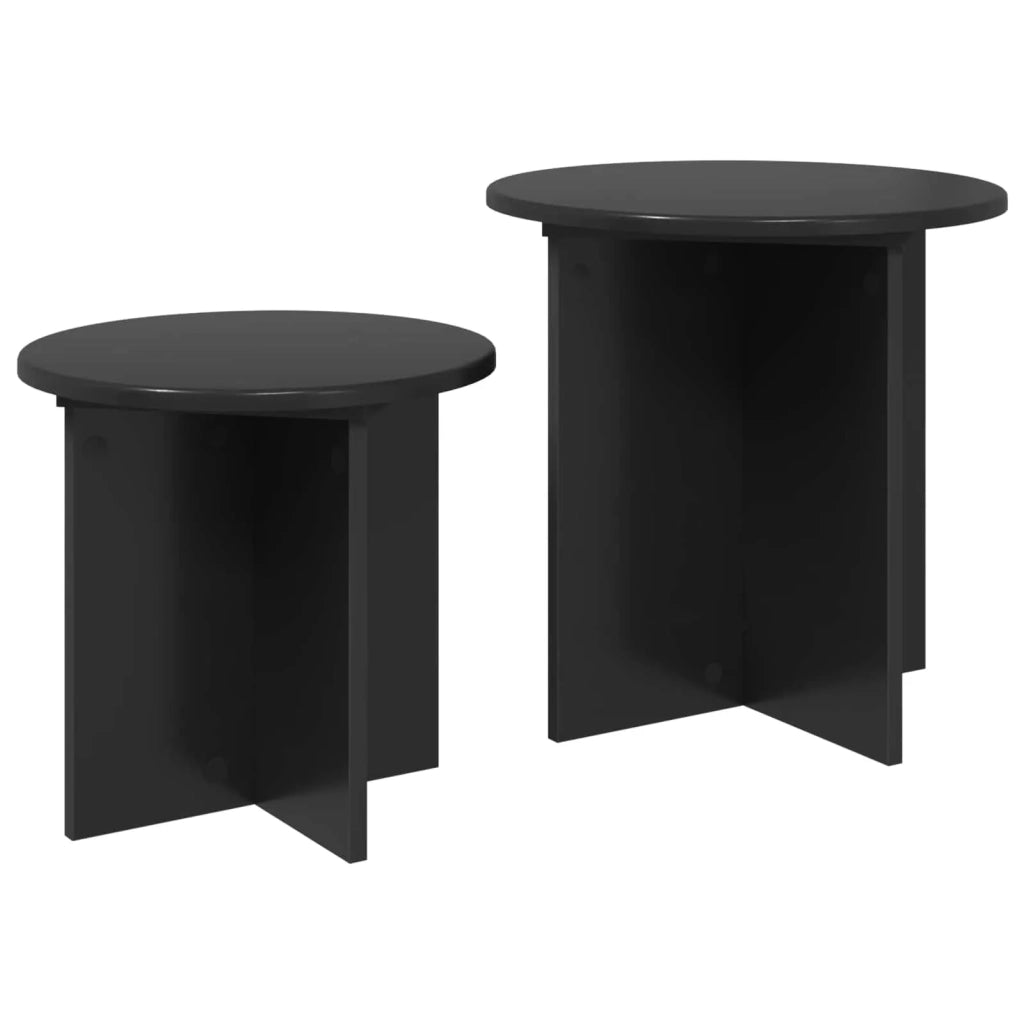 Set tavolini 2 pcs Rovere Nero Legno ingegnerizzato