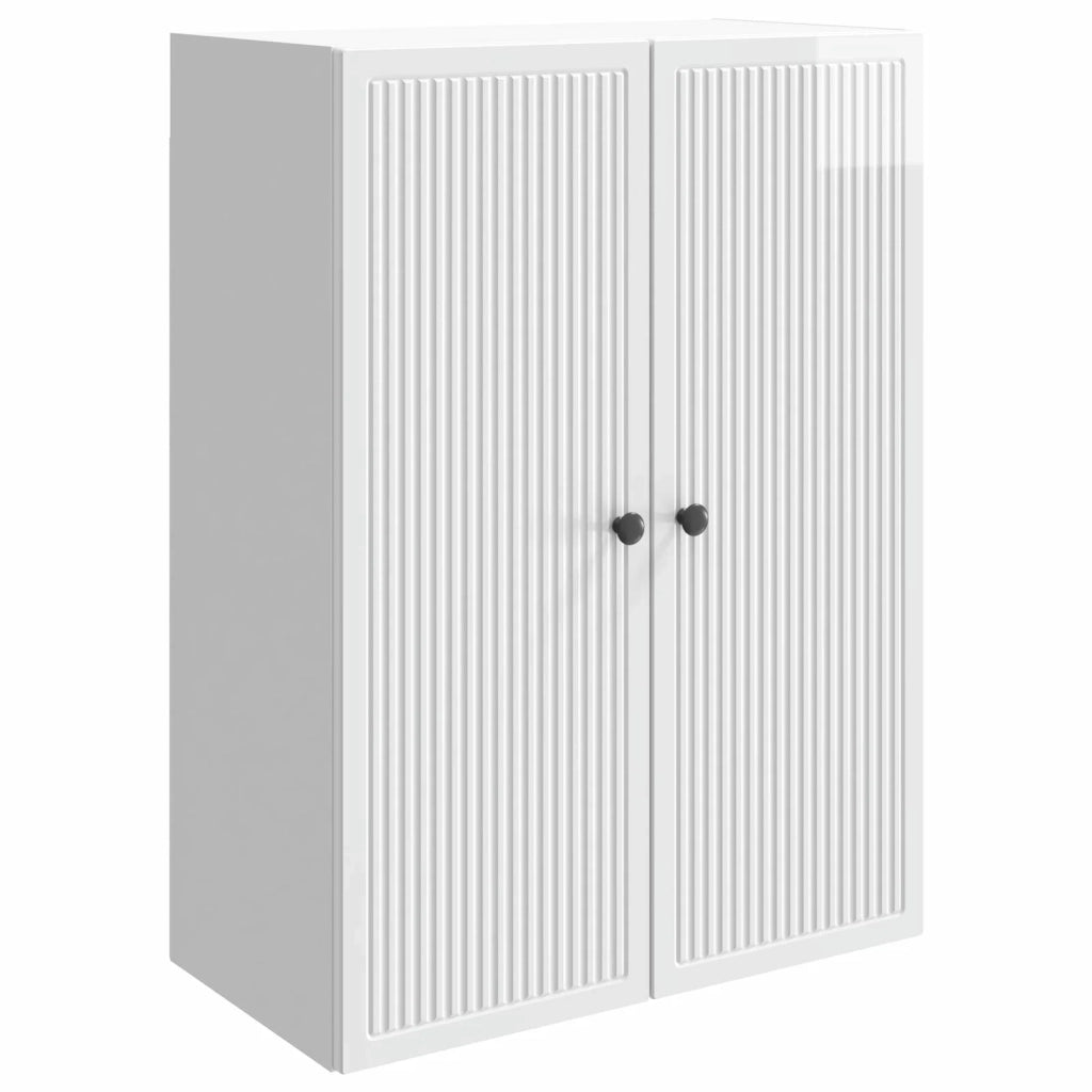 Mobiletto a muro Bianco Lucido 66 x 34,5 x 90 cm 897889