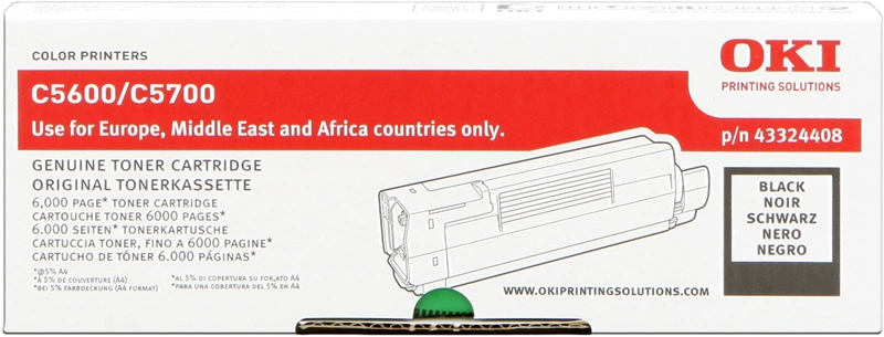 ORIGINAL OKI toner nero 43324408 C5600 ~6000 Seiten