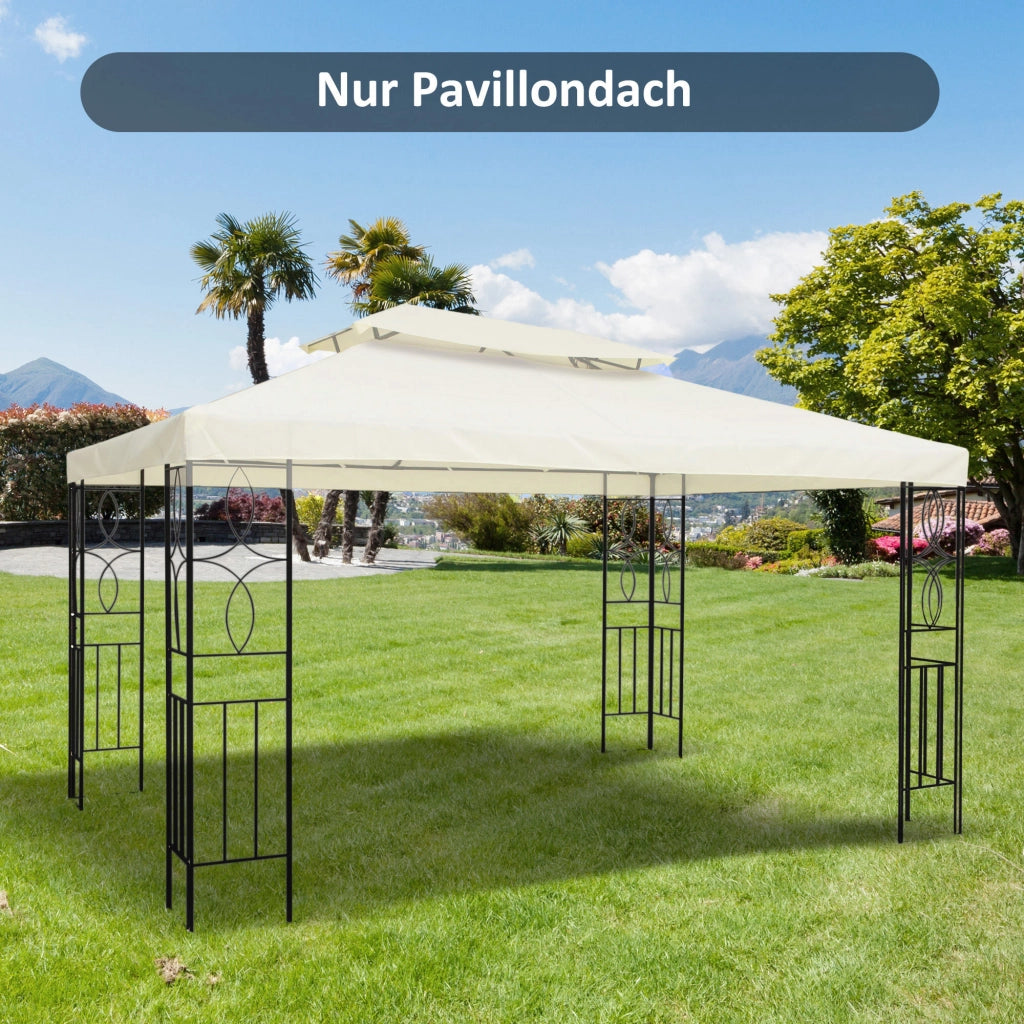 Telo di ricambio per gazebo 3x4 m in poliestere colore bianco crema