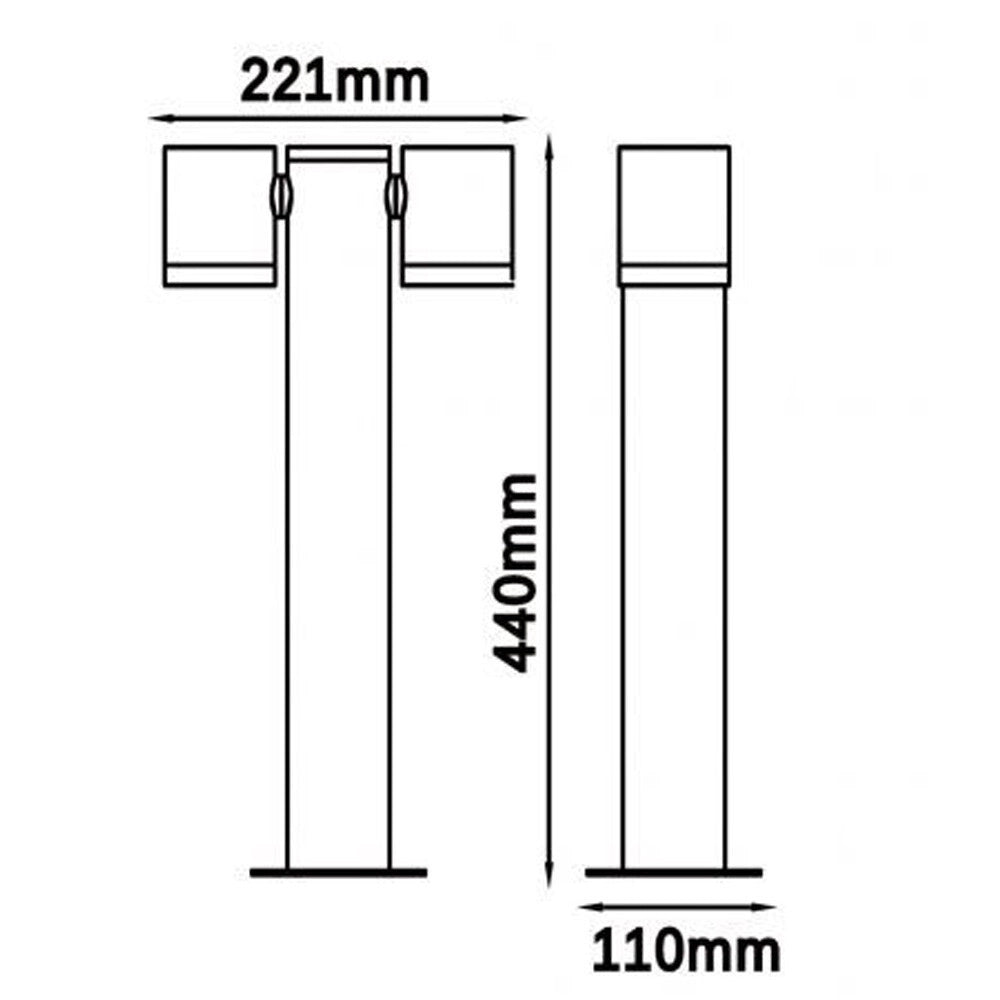 Trade Shop - Lampione Giardino Moderno Con Diffusori Orientabili Lampada Attaco Gu10 Ip44 539pb-b440 - Grigio
