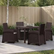 Set da Pranzo per Giardino 5 pz Marrone e Grigio Chiaro PP 3430110