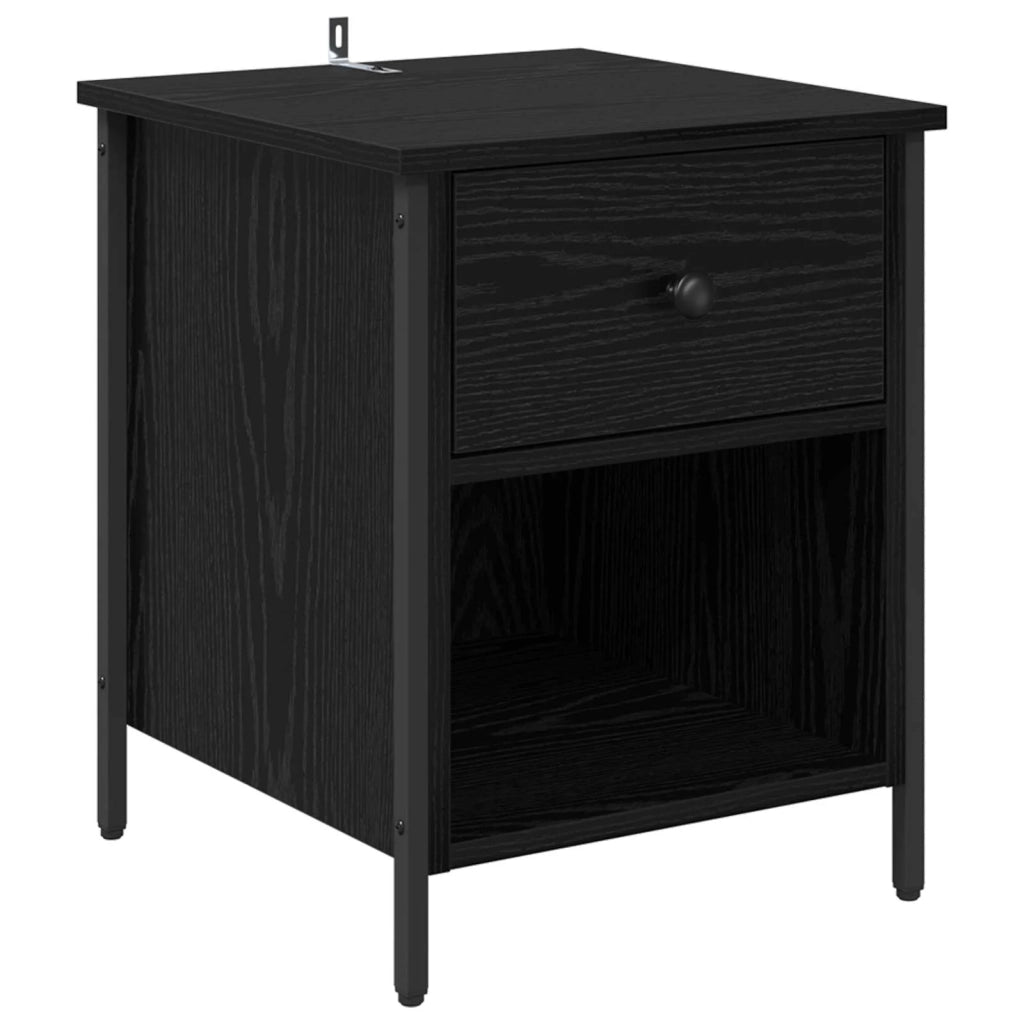 Armadio da Notte Rovere Nero 40 x 42 x 50 cm Legno multistrato